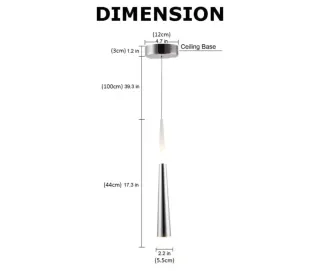 Lampada a sospensione moderna LED 7W cono bianco