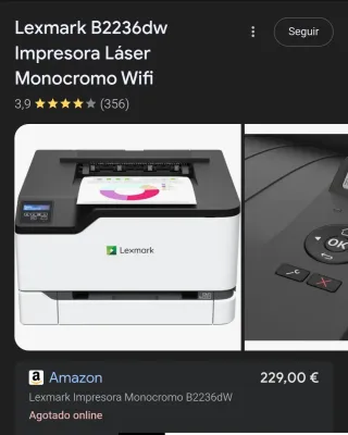 Lexmark Impresora Láser Monocromo B2236dW