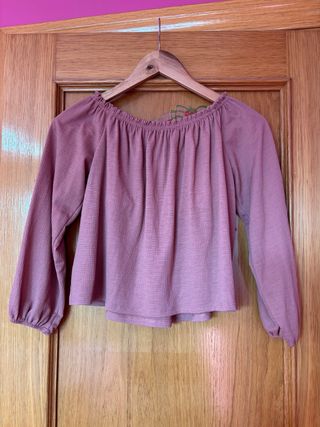 Camisa rosa manga larga