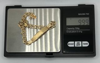 Esclava Barbada de oro de 18k, 9.99 g, 19 cm.