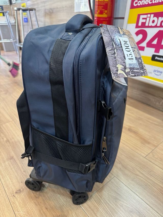 Mochila de negocios con ruedas azul
