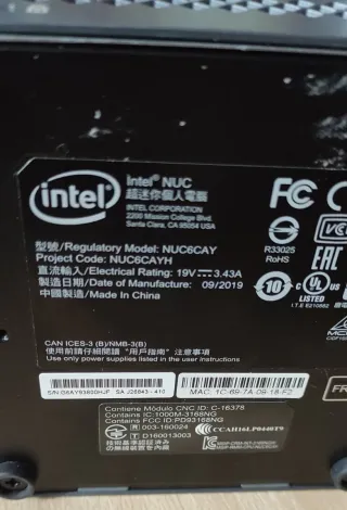 Ordenador Intel NUC NUC6CAYH Negro