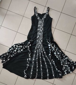 Traje Flamenca Baile lunares tallan feria tablao