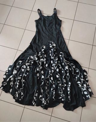 Traje Flamenca Baile lunares tallan feria tablao