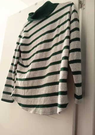Jersey rayas verde y gris
