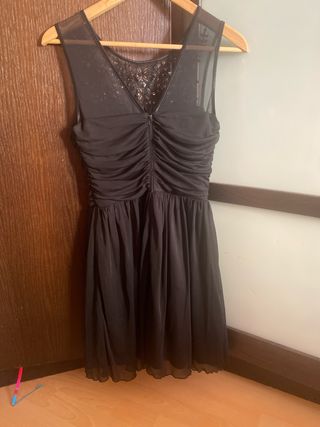 Vestido negro fiesta pedrería