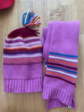 Conjunto gorro y bufanda niña multicolor