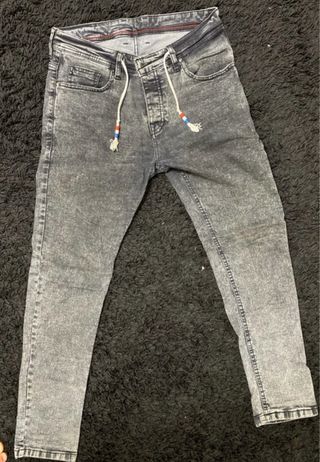 Jeans Uomo Slim Fit Grigio Lavato