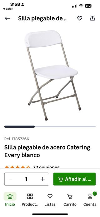 Sillas plegables blancas nuevas cada una 10 euros 