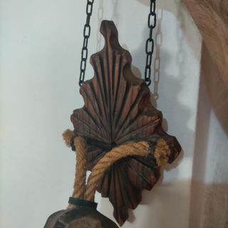 Portavelas rústico medieval madera