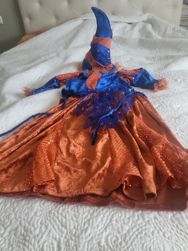 Disfraz Bruja Azul y Naranja Talla Infantil
