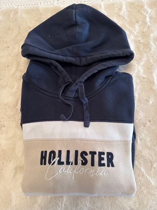 Sudadera Hollister niño azul y beige