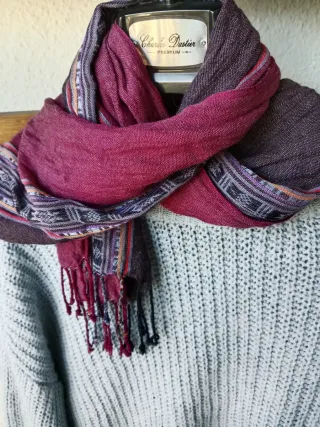 Bolso Piel Burdeos + Regalo pashmina 