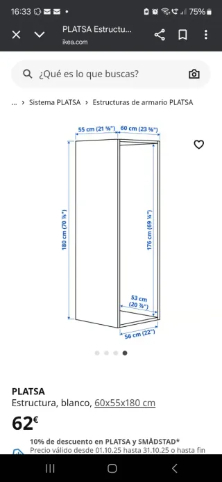 Armario Ikea Blanco con Espejo