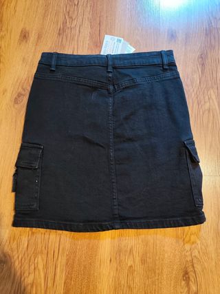 Falda tejana negra mini talla 36