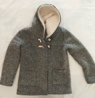 Abrigo gris borreguito niña T11-12