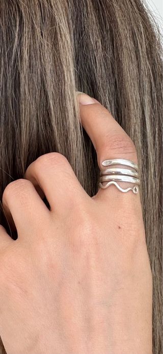 Anillo Plata 950 Artesanal Serpiente Unisex