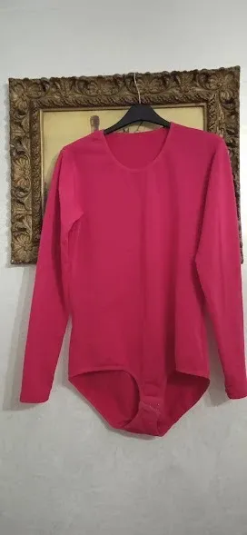 Body manica lunga rosa fucsia