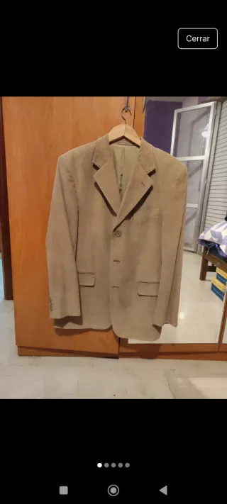 Chaqueta de pana hombre beige