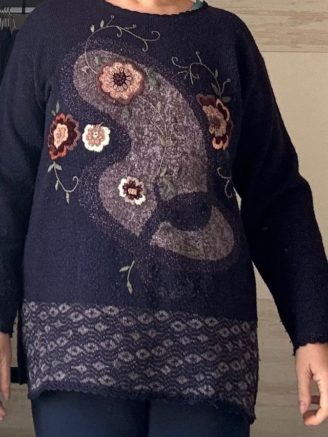 Jersey GREEN bordado flores