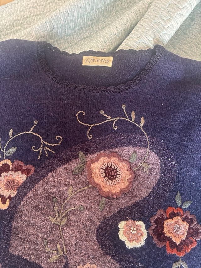 Jersey GREEN bordado flores