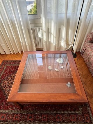 Mesa de centro madera y cristal