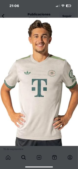 Camiseta Adidas Bayer Múnich Beige