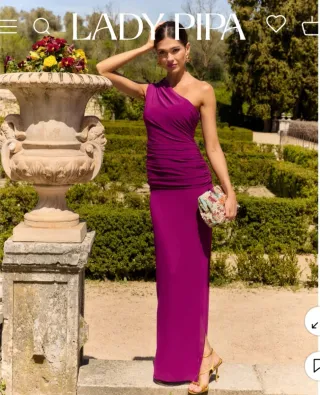 Vestido de fiesta de un hombro marca lady pipa