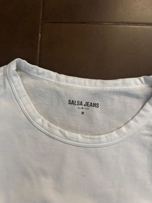 Camiseta Salsa Jeans Blanca Talla M , talla pequeñ