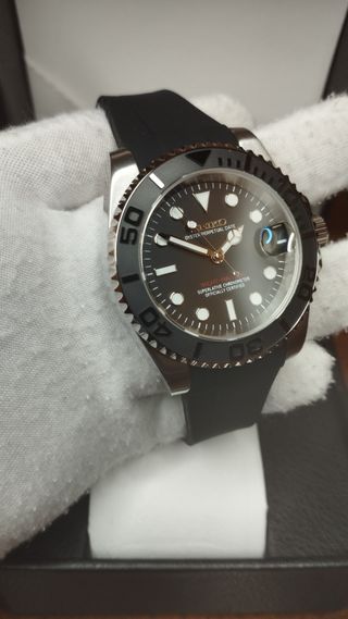Reloj Seiko Mod Yatch-Master Negro y Gris Plateado