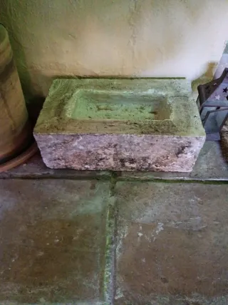 Pila bebedero piedra caliza antigua,35x23x14
