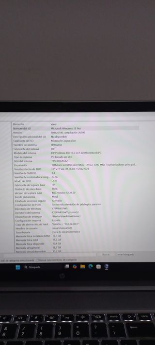 Hp Probook 450 G10 , i7 13th, 16 Ram y 512Gb SSD 