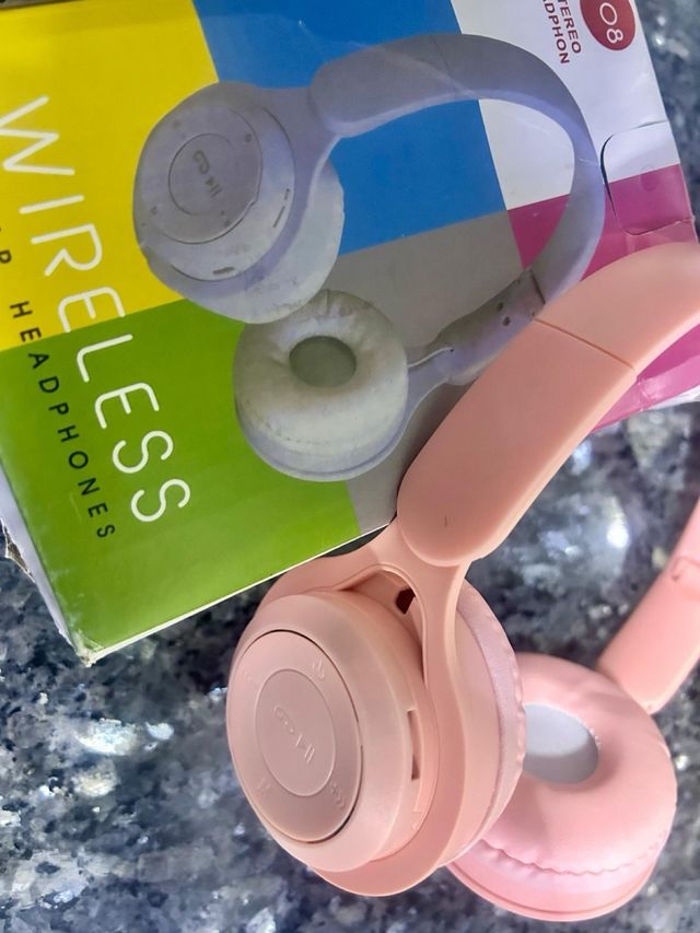 Auriculares Bluetooth diadema rosa nuevos