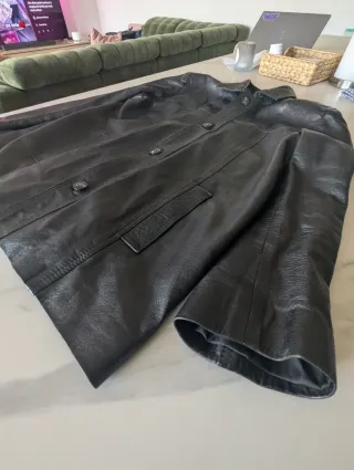 Cazadora Cuero Negro Talla 50