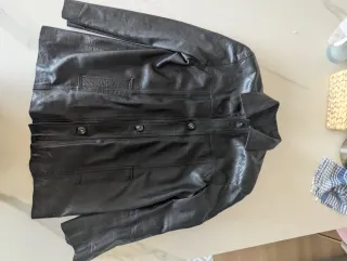 Cazadora Cuero Negro Talla 50