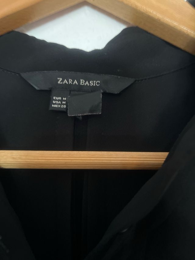 Vestido Camisa Zara Basic Negro