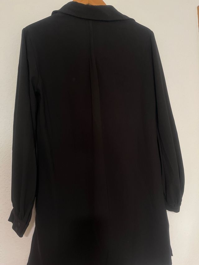 Vestido Camisa Zara Basic Negro