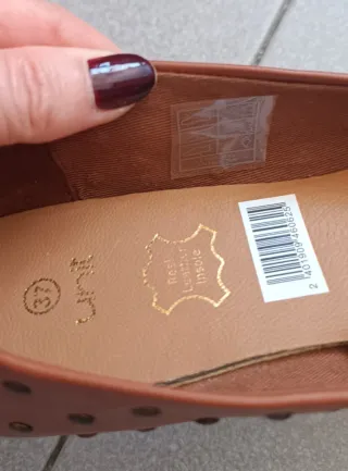 Bailarinas Piel Tachuelas Talla 37