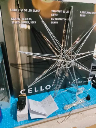 Estrella LED Cello 50 Luces Plata 49.5cm