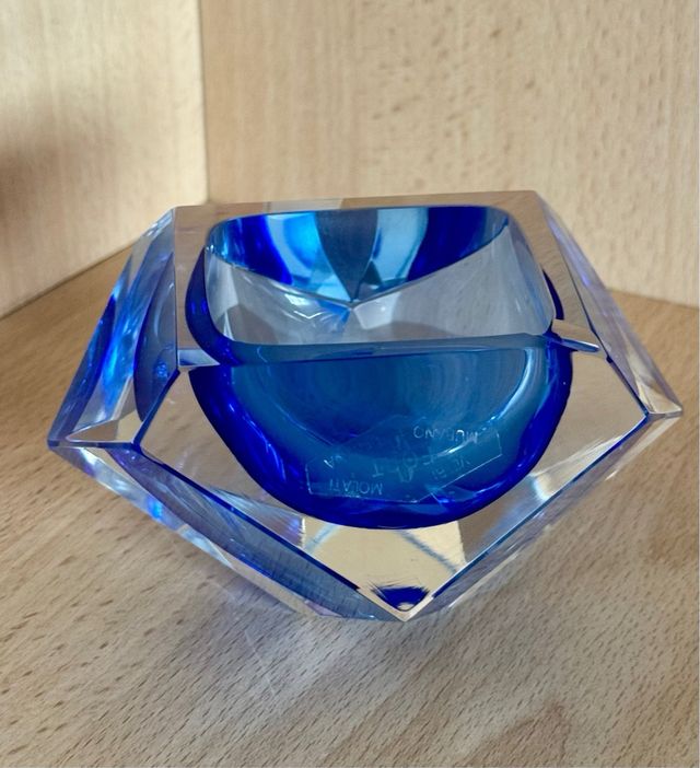 Posacenere Vetro Murano Blu