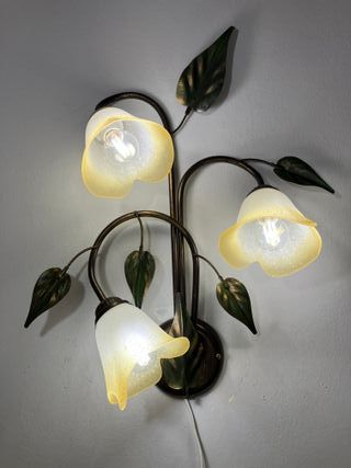 Lampada parete 3 luci metallo marrone/verde