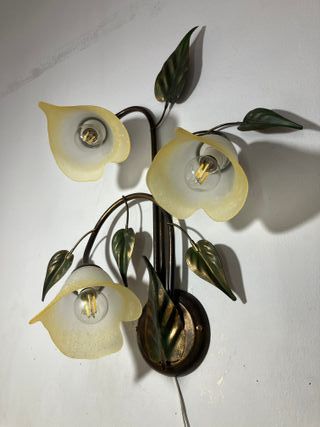 Lampada parete 3 luci metallo marrone/verde