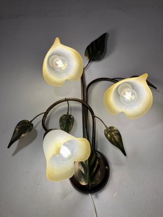 Lampada parete 3 luci metallo marrone/verde