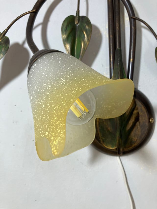 Lampada parete 3 luci metallo marrone/verde