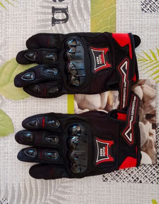 Guantes KEMI MOTO negros y rojos
