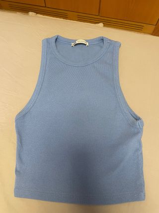 Camiseta tirantes Zara azul Talla M