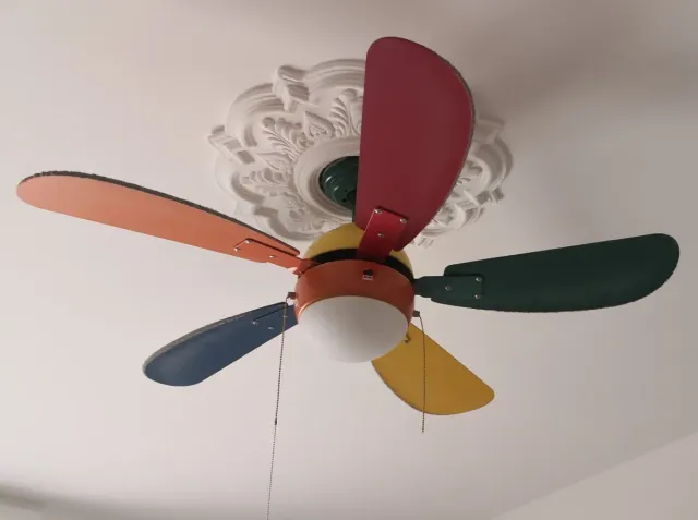 Lampadario ventilatore a pale multicolor