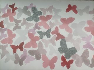 Quadro farfalle rosa e grigie