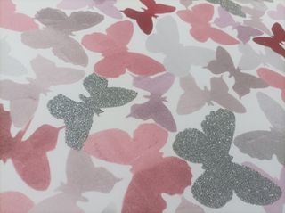 Quadro farfalle rosa e grigie