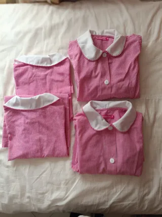 Grembiuli bimba fantasia quadretti rosa tg.5